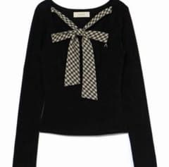andmary Ami ribbon check tops black 試着済み andmary Ami ribbon check tops black 試着済み - メルカリ