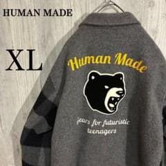 【希少モデル】ヒューマンメイド　ベアー刺繍ロゴ　ウールジャケット　XL