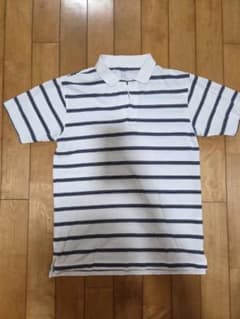 DRY ポロシャツ ボーダー ホワイト×ネイビーのサムネイル
