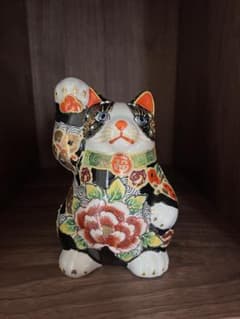 特大】九谷焼 九谷八幡窯 特大 玉獅子 シーサー 狛犬 35cm 5kg 置物 