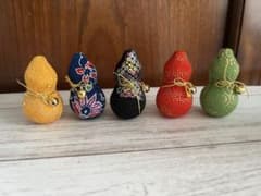 ハンドメイド ちりめん細工 瓢箪 5個セット - 5