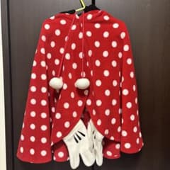 Disney Minnie Hooded Poncho Cape Blanket, Red Polka Dot, Warm