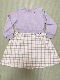 après les cours ラベンダー長袖ワンピース 120サイズのサムネイル