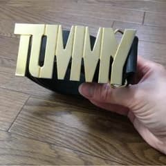 野球大好き様★TOMMY メンズ皮ベルト 黒のサムネイル