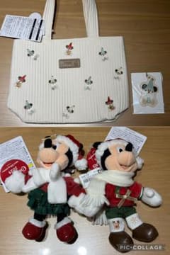 リルリンリン　トートバッグ　ぬいぐるみバッジ　ぬいぐるみチャーム リルリンリン トートバッグ ぬいぐるみバッジ ディズニー クリスマス
