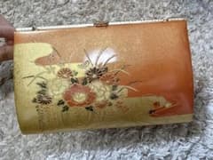 和装用バッグ オレンジ 花柄 金彩のサムネイル
