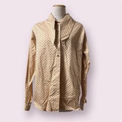L.L.Bean レディース 花柄 長袖シャツ コットン LG ベージュ系のサムネイル