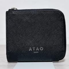 ✨超美品✨アタオ チェス ナイトネイビー ミニ財布 L字ファスナー ロゴ レザー ✨超美品✨アタオ チェス ナイトネイビー ミニ財布 L字ファスナー ロゴ