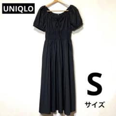 【UNIQLO】ボリュームスリーブワンピース 半袖 黒 Sサイズのサムネイル