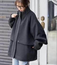 FREAK'S STOREスタンドカラービッグフラップ ショート ウールコート