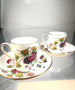B179 WEDGWOOD カッコー ウィリアムズバーグ　カップ&ソーサー 黒壺