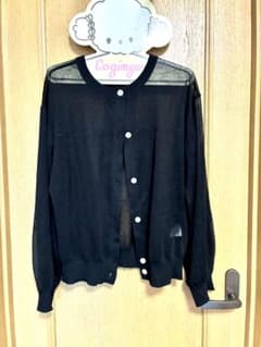 AMERICAN HOLIC シアー カーディガン ブラック L 薄手のカーディのサムネイル