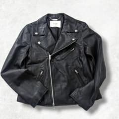 良品 スローブイエナ ラムレザー レザージャケット ライダース ダブル