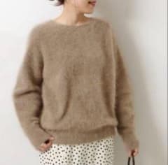 スピックアンドスパン　furknit クループルオーバー　ブラウン　ニット スピックアンドスパン furknit クループルオーバー ブラウン ニット