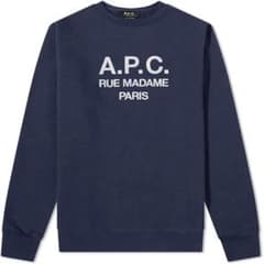 新品未使用！送料込み★A.P.C.★スウェット ロゴ スライス ネイビー A.P.C. アーペーセー ロゴ刺繍 スウェットトレーナー ネイビー Lサイズ