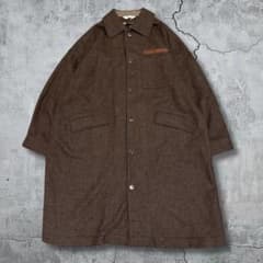 00s ウール100% ロングコート ブラウン シティボーイ モード最高級ウール