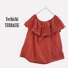 테치치 테라스 [F] 프릴 블라우스 오프 숄더 레드 귀엽다