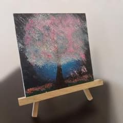 桜の木　ハンドメイド　絵画のサムネイル