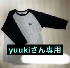 Stussy グレー ブラック ラグランTシャツ Mのサムネイル