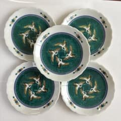 美品 未使用品】九谷焼小皿 5枚セット 鶴文様 緑色 - メルカリ