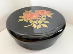 漆器 茶櫃 牡丹蒔絵 黒漆 菓子器