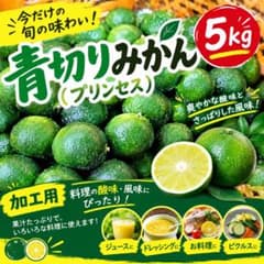 【今だけの旬】青切りみかん（プリンセス）5kgのサムネイル