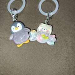 めじるしアクセサリー ペンギン 、クマキャンディ キーホルダー 2種
