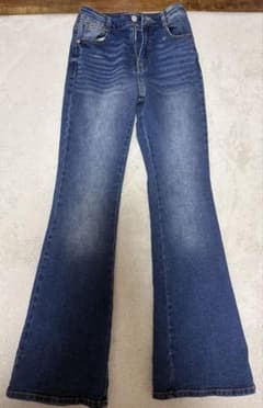 GRL ハイウエストフレアデニムパンツ ブルー Sサイズ CU498のサムネイル