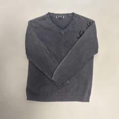 【BEAMS】Vネック ニット ドラゴン柄 グレーのサムネイル