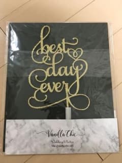 結婚式 ケーキトッパー VANILLA CHIC  best day everのサムネイル