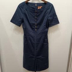 sh4968 TORY BURCH 半袖ワンピース ネイビー サイズ2 - メルカリ