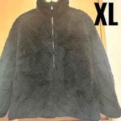UNIQLO シャギーショートブルゾン ブラック XL 短丈のサムネイル