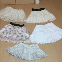スカートまとめ売り！上の白二枚INGNI,花柄黒ゴムベルト！IaBaIa,のサムネイル