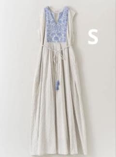 パサンドバイヌキテパ ダイヤチェックプリント刺繍ドレス 2024SS S