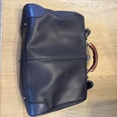豊岡鞄YOUTA木製ハンドル 2WAY ビジネスバッグ ネイビー - メルカリ