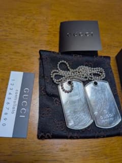 ひよぱんだ様専用 GUCCI ドッグタグ ネックレス シルバー - メルカリ