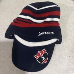 SRIXON ニット帽 ビーニー ネイビー×レッド