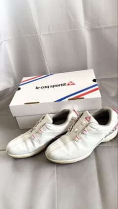 le coq sportif ゴルフシューズ 女性用 ホワイトピンク22.5cm - メルカリ