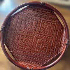 【美品】10日まで値下げ お盆 八女の巧 七宝盆 竹細工　草竹謹製　特大漆器のサムネイル