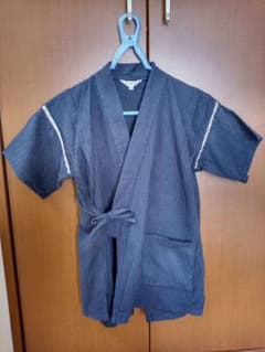 値下げしました。甚平上下セット130サイズ　背中にドラゴン柄　綿100％のサムネイル