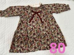 韓国服　花柄ワンピース　80サイズ　美品のサムネイル