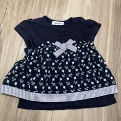 SLIP SLIP 花柄リボン付きTシャツ 80cm 女の子 スラップスリップのサムネイル