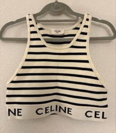 CELINE ボーダー クロップド タンクトップ S - メルカリ