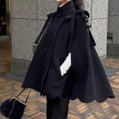 定価2.6万円 Bibiy MELINDA CAPE ポンチョ　リボン　ブラック 定価2.6 Bibiy MELINDA CAPE ポンチョ リボン ブラック