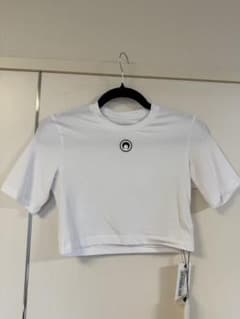 MARINE SERRE ホワイト クロップドTシャツ 新品タグ付きのサムネイル