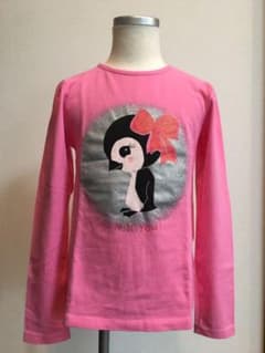 【美品】H&M 女の子　トップス　130cm ピンク　ペンギン　ラメのサムネイル