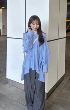 【COCO DEAL】ストライプ柄 ロングシャツ ブラウス 長袖のサムネイル