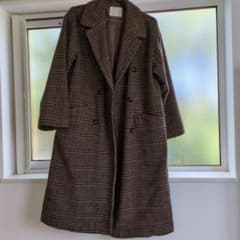ehkä söpö チェック柄ロングコートのサムネイル