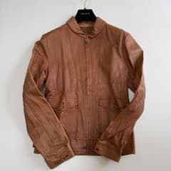 Men's Bigi Leather Single Rider Jacket, Genuine Leather, Double Zip, Brown