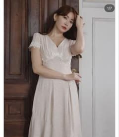 美品Polka-Dot Lace-Trim Dress M - メルカリ